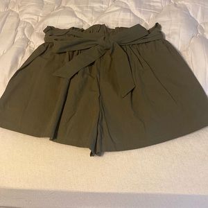 High waisted olive shorts